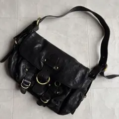90s vintage レザーショルダーバック フェアリー グランジ y2k - メルカリ
