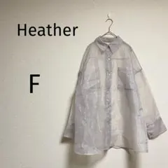 585/ヘザー シアーシャツ【F】灰色 光沢感 透け感 おしゃれ 衣装 ゆったり