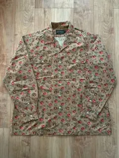 90s Polo Country 長袖 オープンカラーシャツ 薔薇柄 ポロカン