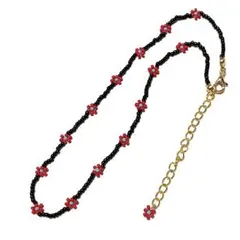 ビーズフラワーネックレス【 115 】