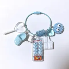 じゃらじゃらキーホルダー　水色