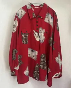 【USED】 Grace Gallery 犬柄 長袖シャツ レトロのサムネイル