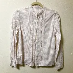 Earth music & ecology 赤ドットフリルシャツ