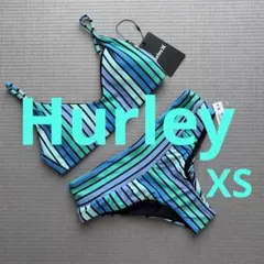 【新品】Hurley レディース 水着 ビキニ ストライプ ブルー系 XSのサムネイル