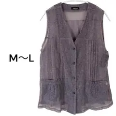 【新品】 collett 婦人服 ミセス シースルーベスト ジレ 羽織物 M〜L