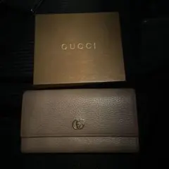 グッチ GUCCI 長財布 小銭入れ ベージュ レザー インターロッキングG
