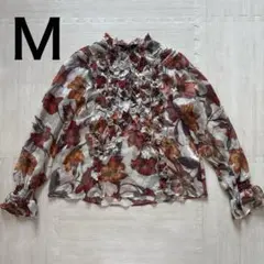 ZARA BASIC ザラ ベーシック 花柄 ブラウス レディース Ｍ