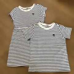double.b ダブルビー　Tシャツ　ワンピース　110 ２枚セット　双子