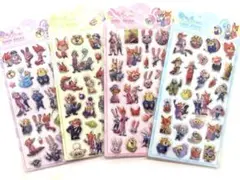 4枚セット♡ズートピア ぷっくりシール 立体 3D ぷくぷくシール