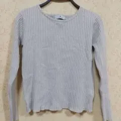 リブ編み ラメ長袖セーター ライトグレー Sonny Label