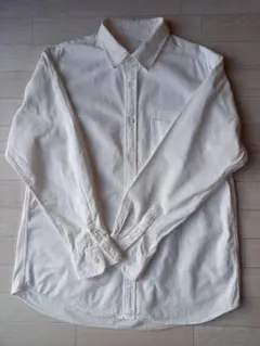 ホワイト 綿100% 長袖シャツ Lサイズ あわせやすい。