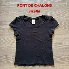 PONT DE CHALONS 半袖 Tシャツ ブラック 黒 Mサイズ 無地のサムネイル