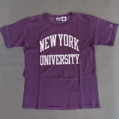 【USA製】Champion T1011 NYU カレッジロゴ Tシャツ 紫 M