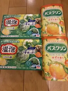 温泡 こだわり森 & バスクリン ゆずの香り セット×2
