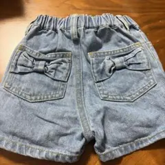 branshes デニムショートパンツ リボン付き