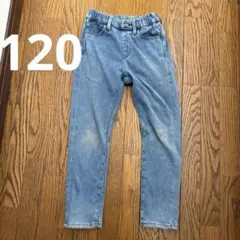 ユニクロ　120 ヒートテック　デニムパンツ 長ズボン ジーンズ ブルー