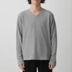 【アズール バイ マウジー】HEAVY WAFFLE V／N LONG TEE