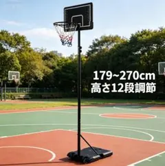バスケットゴール 屋外家庭用179～270cm 高さ12段調節 ミニバス対応のサムネイル