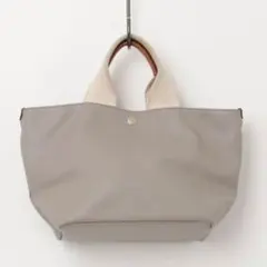 【美品】TOPKAPI スコッチグレイン ネオレザー トートバッグ グレー