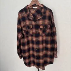 Honeys C.O.L.Z.A ネイビー系チェック 長袖シャツ　Mサイズ