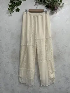 274新品　ストレッチレース切り替えパンツ