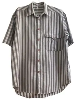 【レア】90s giorgio armani 半袖 ストライプシャツ 美品のサムネイル
