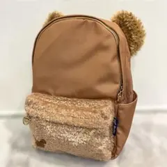 【美品】Duffy Disney ロゴ 刺繍 ファー ジップ 耳付き リュック