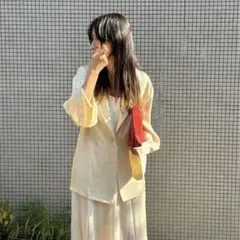 【新品・タグ付き】CLANE クラネ アセテート ジャケット アイボリー M