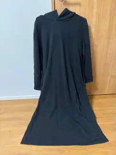 konny コニー　裏起毛パーカー授乳ワンピース　ブラック