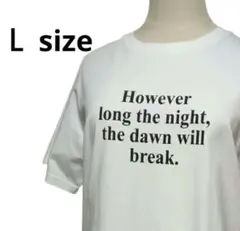 シンプル　ロゴ Tシャツ　L　ホワイト　コットン