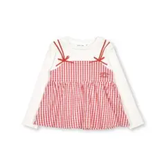 Noeil aime BeBe ギンガムキャミソールドッキングTシャツ 100