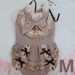 新品タグ付き きゃんナナ ニュアンスカラーフリルワンピース M モカのサムネイル