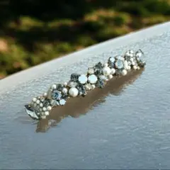 美品★ビジューとパールのバレッタ