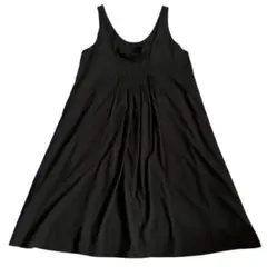 【アメリカン ラグ シー】フレアキャミワンピース　フロントタック　フリル　黒