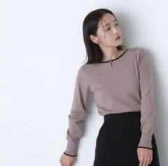【NATURAL BEAUTY BASIC】バイカラーメタルポイントニット