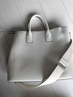 【美品】グリーンレーベルリラクシング 2way トートバッグ（オフホワイト)