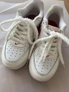 Nike Air Force 1 ホワイト/オレンジ/グリーン キッズスニーカー