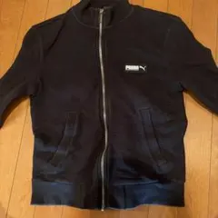 PUMA プーマ ワンポイント刺繍ロゴ ジップスウェット 黒 LARGE相当 