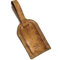 ヴィトン LV ネームタグ ヌメ革 バッグ用 名札 イニシャル入り K.T