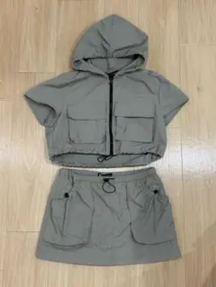 ZARA クロップドシャツジャケット＆スコート セット S ザラ