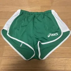 アシックス　ランニングパンツ　女子用　Mサイズ　インナー付き　緑