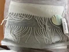 FURLA カシミヤマフラー ラメ入グレー