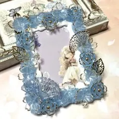 和風デコ　ホイップデコ　硬質カードケース　トレカケース　青　ブルー