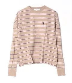 U.S. POLO ASSN. ベージュストライプ長袖Tシャツ