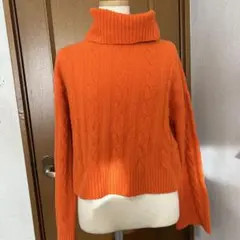 パフィータッチクロップドタートルネックセーター(長袖)