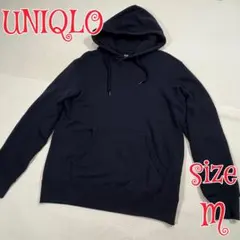 UNIQLO　スウェットプルオーバーパーカー　ブラック　M リバースウィーブ