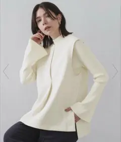 OPAQUE.CLIP《ツインセット》ベスト*リブニット【洗濯機OK】