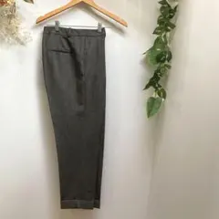 美品　ZARA BASIC　ブラウン　クロップド丈パンツ 　M