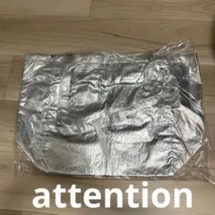 【新品未使用】attention シルバー 防水トートバッグ 大容量
