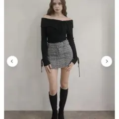 OFF-SHOULDER RIBBON KNIT yilon